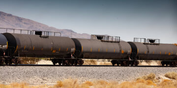 Adobe-Stock-Freight cars in California desert