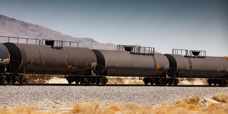 Adobe-Stock-Freight cars in California desert