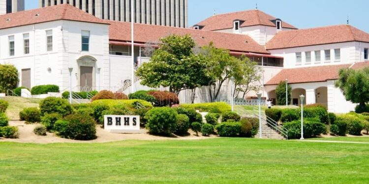 Beverly Hills High School, LA Stock Photo