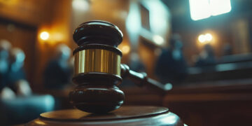 Judge gavel on a table