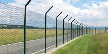 Fence around restricted airport area