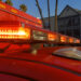Flashing light bar on Los Angeles Fire Department ambulance