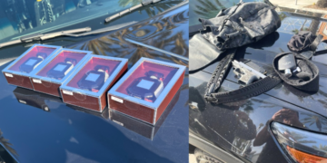 Collection of stolen merchandise was found during a statewide retail theft (California Highway Patrol)