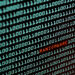 Ransomware or Wannacry text and binary code concept from the desktop screen. concept background, selective focus