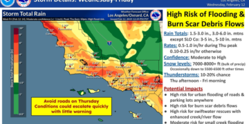 Evacuation Warnings Issued For Fire Burn Zones As Storm Drenches Southern California