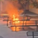 Fire seen at a Huntington Beach middle school that was allegedly started by two juveniles, police said. (HBPD)