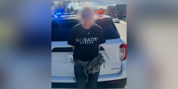Karen Mastey was arrested on suspicion of Theft after she was caught allegedly stealing from a burned-down home in the Pacific Palisades. (CHP Southern Division)