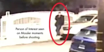 A person of interest in an Anaheim homicide from Oct. 13, 2024 seen in a video released by the Orange County Sheriff’s Department on March 12, 2025. (Orange County Sheriff’s Department)