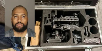 Burbank Police arrested Ryan Levon Roman, accused of stealing $100K in rental camera gear.
