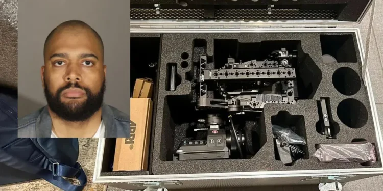 Burbank Police arrested Ryan Levon Roman, accused of stealing $100K in rental camera gear.