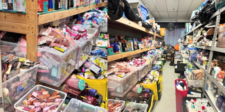 Police discovered around $300,000 worth of stolen merchandise in a massive retail theft bust at a store in L.A.’s Westlake neighborhood on March 5, 2025. (Los Angeles Police Department)