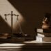 justice gavel wooden desk
