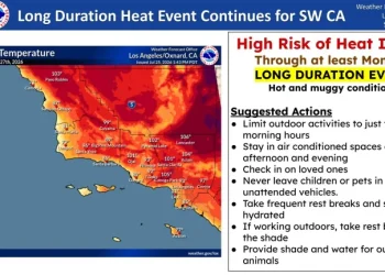 Long Duration Heat Event Map California