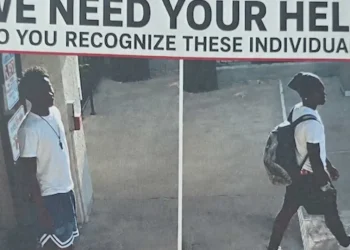 Images of two suspects wanted in an attack. (San Bernardino PD)