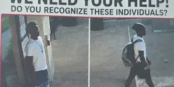 Images of two suspects wanted in an attack. (San Bernardino PD)