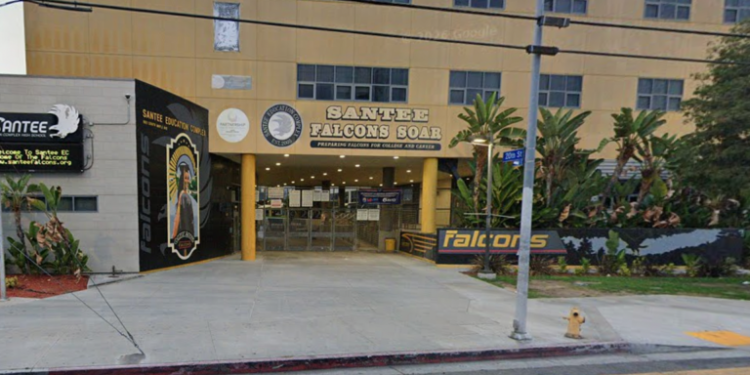 Santee High School as seen in a Google Maps Street View photo.