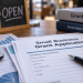 Close-up of small business documents and financial records illustrating LA County recovery grants after local emergencies.